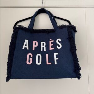 NWT Shopalix “Après Golf” Navy Fringe Tote Bag